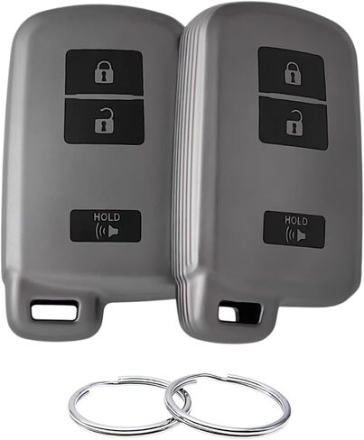 TPU Key Fob Cover Compatible with Toyota 4Runner C-HR Highlander Land Cruiser Prius C Prius V RAV4 (3 Buttons) (Black/Green) in Saudi Arabia