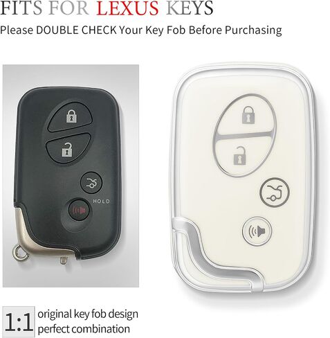 Offcurve for exus key fob with with key -keykain key fob holder for exus es350 GS300 GS430 GS450H GS460 IS F IS250 IS350 LS460 LX570 RX350 CAROSIONS SERSION SMARTLY BEYLE REMOTE CONTECTOR ، WHITE in Kuwait