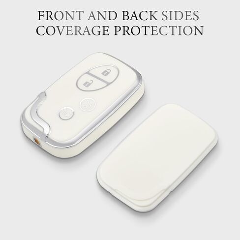 Offcurve for exus key fob with with key -keykain key fob holder for exus es350 GS300 GS430 GS450H GS460 IS F IS250 IS350 LS460 LX570 RX350 CAROSIONS SERSION SMARTLY BEYLE REMOTE CONTECTOR ، WHITE in Kuwait