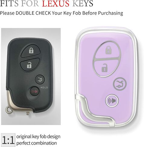 Offcurve for exus key fob with with key -keykain key fob holder for exus es350 GS300 GS430 GS450H GS460 IS F IS250 IS350 LS460 LX570 RX350 CAROSIONS SERSION SMARTLY BEYLE REMOTE CONTECTOR ، WHITE in Kuwait