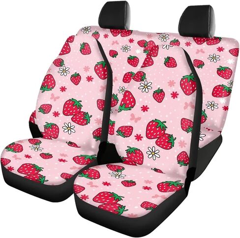 يغطي مقعد السيارة المخصص حامي مقعد أمامي مُجهزة مُجهزة شاملة مع مقعد خلفي خلفي خلفي Hibiscus طباعة مخصصة ناعمة متينة مقاعد السيارات مرنة متينة لشاحنات مركبة in Kuwait