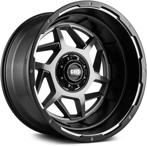 GD14 Custom Wheel - 20x9 ، 15 Offset ، 8x180 نمط الترباس ، محور 124.2 مم - أنثراسيت غير لامع مع حافة الشفاه الأسود غير اللامع in Saudi Arabia