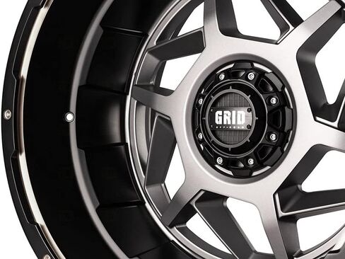 GD14 Custom Wheel - 20x9 ، 15 Offset ، 8x180 نمط الترباس ، محور 124.2 مم - أنثراسيت غير لامع مع حافة الشفاه الأسود غير اللامع in Saudi Arabia