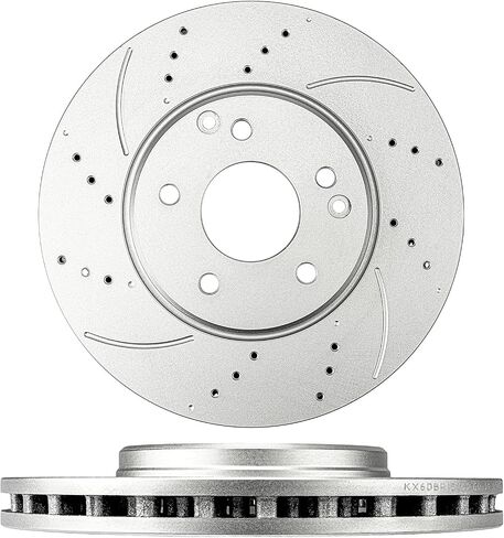 PHILTOP 11.8 inch(300 mm) Front Drilled and Slotted Disc Brake Rotors + Ceramic Pads Kit Compatible with Odyssey, MDX, 6-PC Set in Saudi Arabia