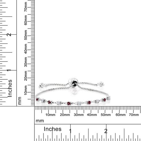 Gem Stone King 925 Sterling Silver Round Black Diamond and White Moissanite Tennis Bracelet for Women | 0.65 CTTW | جولة 2.5mm | قابل للتعديل بالكامل حتى 9 بوصات in Kuwait