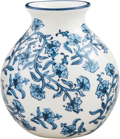 Mud Pie Cflwr Block Print Flower Vase, 7" x 6" in Saudi Arabia