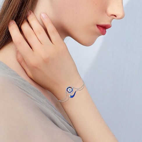 Wave Bracelet for Women Sterling Silver Created Opal Ocean Bracelet Wave Starfish Jewelry for Ocean Lovers in Saudi Arabia