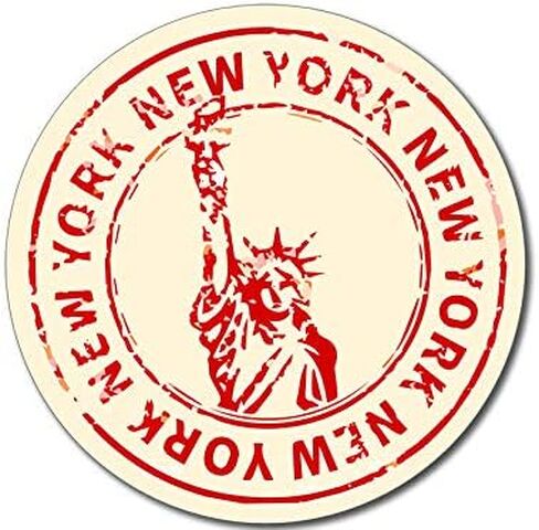 New York ، New York Statue of Liberty Sticker (Big Apple NY Vinyl ، NYC Travel Stamp Scal للسيارات والشاحنات وأجهزة الكمبيوتر المحمولة ، مصنوعة في الولايات المتحدة الأمريكية (3 بوصات) in Saudi Arabia