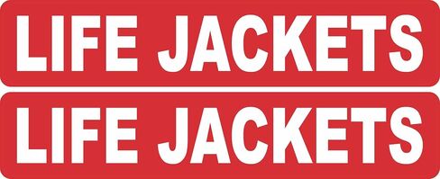 StickerTalk Life Jackets Vinyl Stickers, 1 Sheet of 2 Stickers, 8 inches by 1.5 inches Each in Saudi Arabia