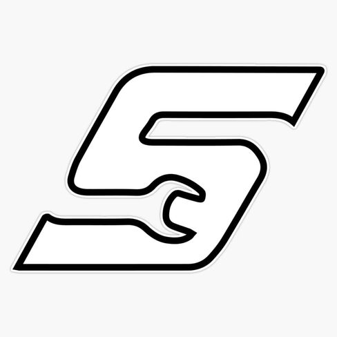 الشعار المفاجئ 's' s 's' wrench (White w/black Outline) ملصق ملصق ملصق Vinyl Decal 5 " in Saudi Arabia