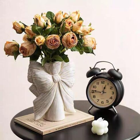 مزهرية صغيرة من السيراميك الأبيض الحديثة Wabi Sabi Seramic Flower Vase ، مزهريات فريدة من فريدة من نوعها للزهور مع مقبض ، مزهرية زخرفية على طراز بوهو المصنوعة يدويًا للديكور المنزلي in Kuwait