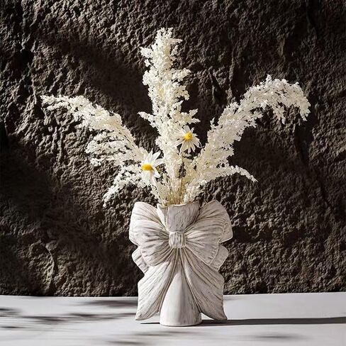 مزهرية صغيرة من السيراميك الأبيض الحديثة Wabi Sabi Seramic Flower Vase ، مزهريات فريدة من فريدة من نوعها للزهور مع مقبض ، مزهرية زخرفية على طراز بوهو المصنوعة يدويًا للديكور المنزلي in Kuwait