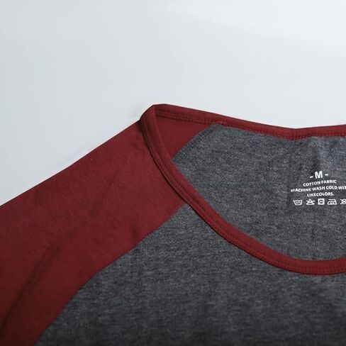 Mens Casual Slim Fit Raglan Contrast Cotton Short Sleeve Baseball Jersey Tshirts in Kuwait