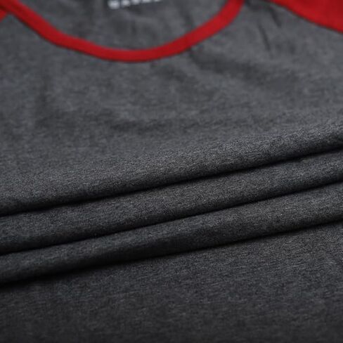 Mens Casual Slim Fit Raglan Contrast Cotton Short Sleeve Baseball Jersey Tshirts in Kuwait