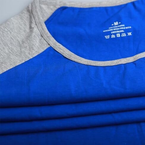 Mens Casual Slim Fit Raglan Contrast Cotton Short Sleeve Baseball Jersey Tshirts in Kuwait