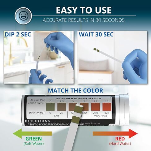 طقم اختبار عسر الماء - شريط DoubleCheck200 مع كوب العينة - طقم اختبار الماء العسر in Kuwait