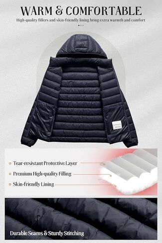 Chrisuno Women's Lightweight Short Puffer Jacket Packable Quilt Warm Winter Coat with Removable Hood in Kuwait