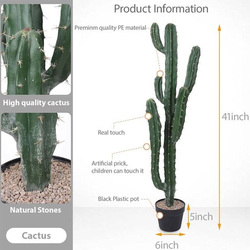 Artificial Cactus 36inch Faux Cacti Fake Saguaro Plants for Indoor Outdoor Home Office Garden Decor in Saudi Arabia