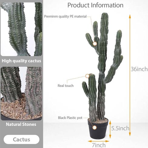Artificial Cactus 36inch Faux Cacti Fake Saguaro Plants for Indoor Outdoor Home Office Garden Decor in Saudi Arabia