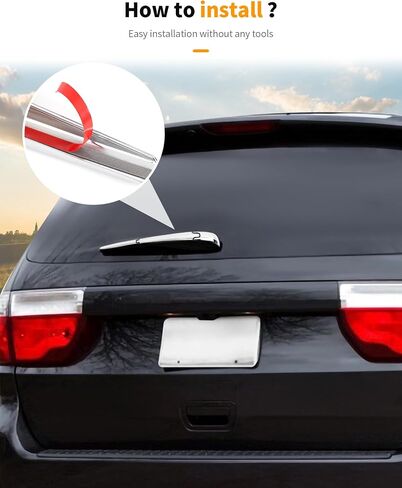 Hoolcar خلفي ملحقات ممسحة الزجاج الأمامي غطاء شفرة النافذة الخلفية تقليم متوفرة مع Dodge Durango 2011-2025 ، Chrome in Saudi Arabia