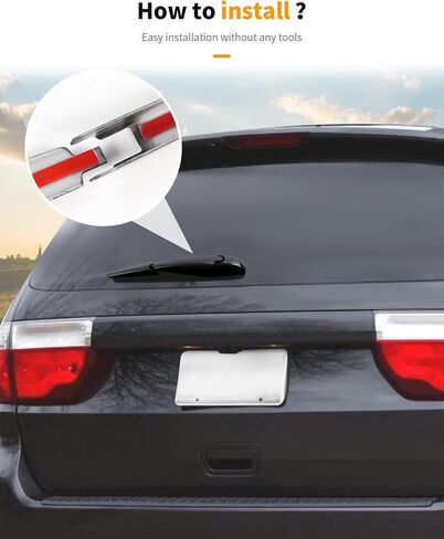 Hoolcar خلفي ملحقات ممسحة الزجاج الأمامي غطاء شفرة النافذة الخلفية تقليم متوفرة مع Dodge Durango 2011-2025 ، Chrome in Kuwait