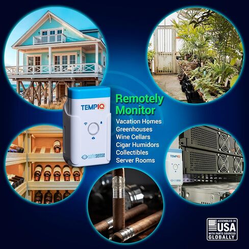 مستشعر TEMPIQ 2-Pack WiFi لدرجة الحرارة والرطوبة - تكامل التطبيق، تنبيهات في الوقت الحقيقي، للمنزل الثاني، AirBnb، RV، مراقبة غرفة الفريزر والخادم، جهاز قياس الرطوبة الداخلي والخارجي عن بعد ومقياس الحرارة in Kuwait