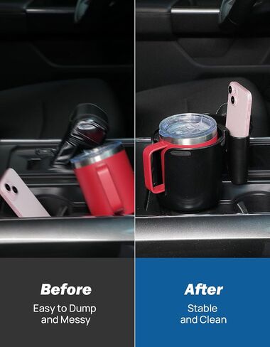 JOYTUTUS Car Cup Holder Extender, 2-in-1 Cup Holder Extender for Cars with Phone Holder, Universal Car Cup Holder for Yeti, Hydro Flask, Stanley 32/40oz, Other 3.4″-3.8″ Bottles in Saudi Arabia