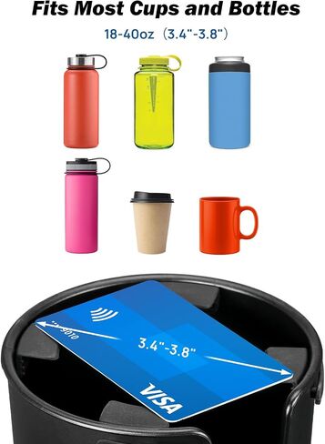 JOYTUTUS Car Cup Holder Extender, 2-in-1 Cup Holder Extender for Cars with Phone Holder, Universal Car Cup Holder for Yeti, Hydro Flask, Stanley 32/40oz, Other 3.4″-3.8″ Bottles in Saudi Arabia