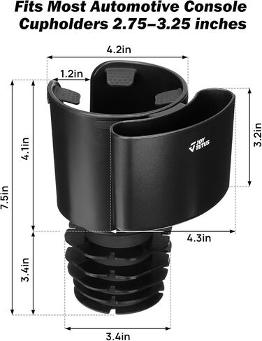 JOYTUTUS Car Cup Holder Extender, 2-in-1 Cup Holder Extender for Cars with Phone Holder, Universal Car Cup Holder for Yeti, Hydro Flask, Stanley 32/40oz, Other 3.4″-3.8″ Bottles in Saudi Arabia