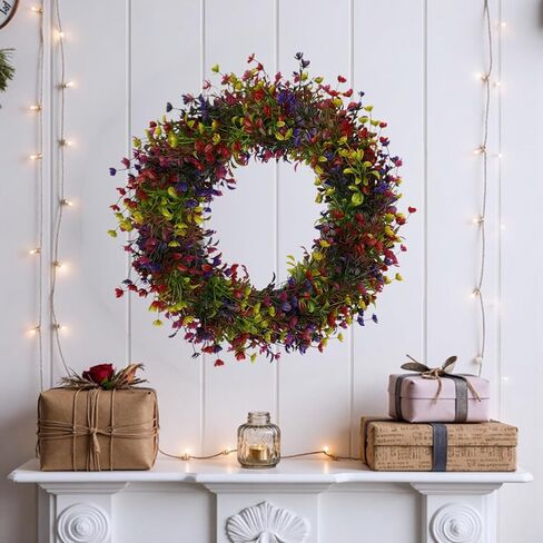 Boxwood Wreaths for Front Door Fall Decorations Farmhouse Wreaths for Window Wedding Decor Home Porch Patio Garden Decor 18 Inches Yellow in Saudi Arabia