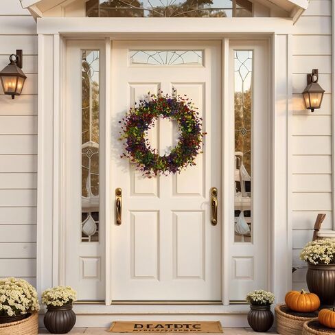 Boxwood Wreaths for Front Door Fall Decorations Farmhouse Wreaths for Window Wedding Decor Home Porch Patio Garden Decor 18 Inches Yellow in Saudi Arabia