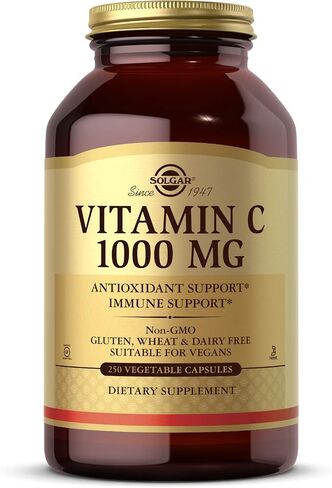 Solgar Vitamin C 1000 mg, 100 Vegetable Capsules - Antioxidant & Immune Support - Overall Health - Healthy Skin & Joints - Bioflavonoids Supplement - Non-GMO, Vegan, Gluten Free, Kosher - 100 Servings in Saudi Arabia