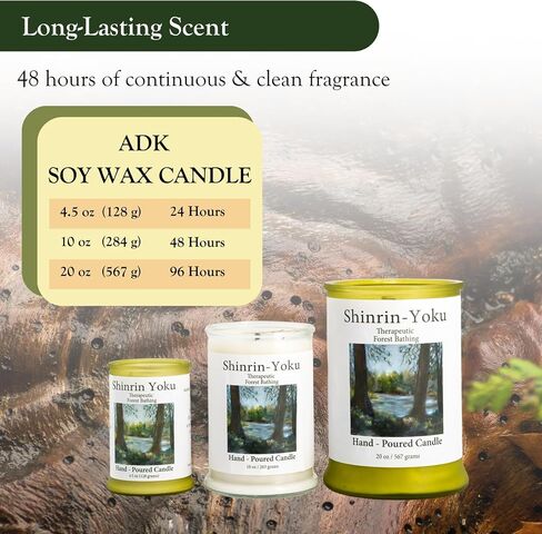 شمعة معطرة من ADK Shinrin Yoku، شمعة عطرية طبيعية بوزن 10 أونصة لديكور المنزل وديكور المطبخ، شموع شمع نباتية مريحة مثالية لتقديم الهدايا in Saudi Arabia