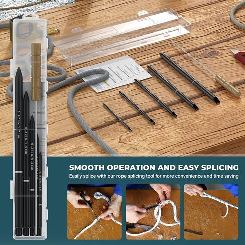 Rope Splicing Kit & Rope Fids Pusher, Rope Splicing Tool Kit for Splicing Double Braid Rope 0.16-0.47",Stainless Steel FID Rope Splicing Fids Kit for Double Braid Eye Splice in Kuwait