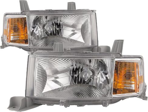 HEADLIGHTSDEPOT Chrome Housing Halogen Headlights Compatible With Scion xB 2004-2006 Includes Left Driver and Right Passenger Side Headlamps in Saudi Arabia