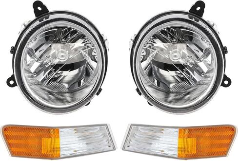 4-Piece Kit Headlights Assembly For 2007-2017 Jeep Patriot(MK74) Limited Sport Base North Replacement Headlamps Driver and Passenger Side 2-Corner Light and 2-Headlight in Saudi Arabia