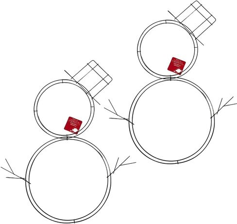 MYCRPL Snowman Wreath Form (2) Metal Wire Wreath Frame (Bonus Exclusive HG Bundle) Winter Christmas Decoration Decor Black Christmas House 22.75"x18"x0.1" (2 Pack) in Saudi Arabia