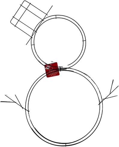 MYCRPL Snowman Wreath Form (2) Metal Wire Wreath Frame (Bonus Exclusive HG Bundle) Winter Christmas Decoration Decor Black Christmas House 22.75"x18"x0.1" (2 Pack) in Saudi Arabia