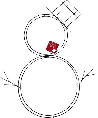 MYCRPL Snowman Wreath Form (2) Metal Wire Wreath Frame (Bonus Exclusive HG Bundle) Winter Christmas Decoration Decor Black Christmas House 22.75"x18"x0.1" (2 Pack) in Saudi Arabia