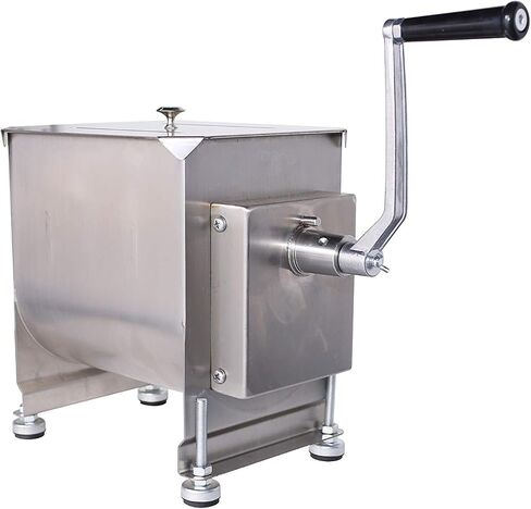 CMI Commercial Tilting Mixer Stainless Steel Manual Meat Mixers with Lid, 20Lb/10L Tilt Tank,(Mixing Maximum 15Lb for Meat),Sausage Mixer Machine Meat Processing Equipment in Saudi Arabia