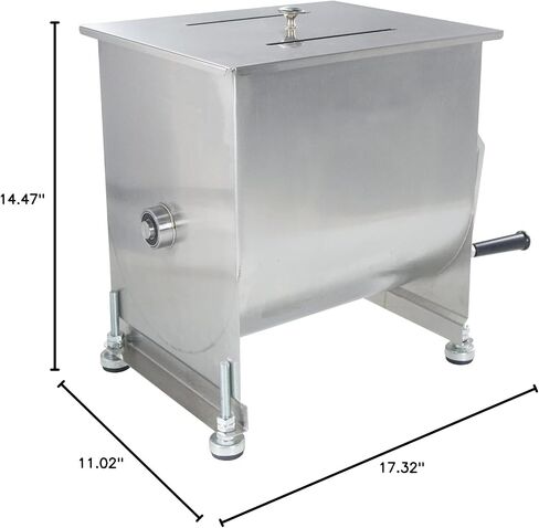 CMI Commercial Tilting Mixer Stainless Steel Manual Meat Mixers with Lid, 20Lb/10L Tilt Tank,(Mixing Maximum 15Lb for Meat),Sausage Mixer Machine Meat Processing Equipment in Saudi Arabia