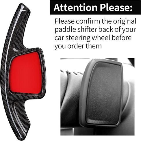 T-Carbon Teenering Shift Paddle تناسب Audi A7 A8 2025 ؛ تمديدات شيفتر مجداف الألياف الكربونية الحقيقية تناسب Audi A5 2017-Up A6 2019-Up E-Tron 2023 S8 S7 S6 S4 2021-2024 الملحقات الداخلية in Kuwait