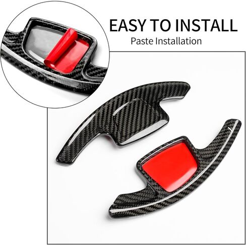 T-Carbon Teenering Shift Paddle تناسب Audi A7 A8 2025 ؛ تمديدات شيفتر مجداف الألياف الكربونية الحقيقية تناسب Audi A5 2017-Up A6 2019-Up E-Tron 2023 S8 S7 S6 S4 2021-2024 الملحقات الداخلية in Kuwait