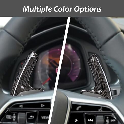 T-Carbon Teenering Shift Paddle تناسب Audi A7 A8 2025 ؛ تمديدات شيفتر مجداف الألياف الكربونية الحقيقية تناسب Audi A5 2017-Up A6 2019-Up E-Tron 2023 S8 S7 S6 S4 2021-2024 الملحقات الداخلية in Kuwait