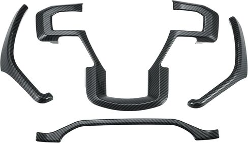 X AUTOHAUX 4 Pcs ABS Carbon Fiber Pattern Dashboard Steering Wheel Panel Trim Sticker Black for Ford F-150 2015 2016 2017 2018 2019 in Saudi Arabia