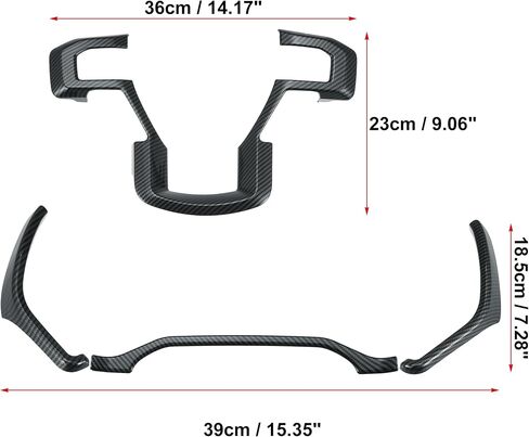 X AUTOHAUX 4 Pcs ABS Carbon Fiber Pattern Dashboard Steering Wheel Panel Trim Sticker Black for Ford F-150 2015 2016 2017 2018 2019 in Saudi Arabia