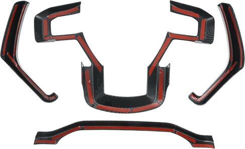 X AUTOHAUX 4 Pcs ABS Carbon Fiber Pattern Dashboard Steering Wheel Panel Trim Sticker Black for Ford F-150 2015 2016 2017 2018 2019 in Saudi Arabia