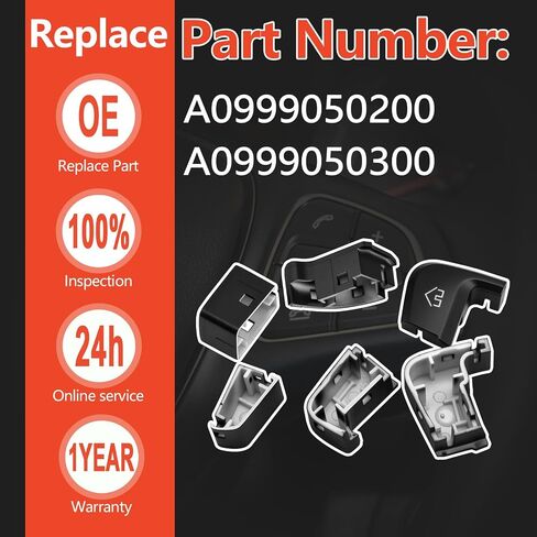 أزرار عجلة القيادة 12pcs تناسب 2016-2018 C250 C300 C350 2017-2019 GLC Class استبدال A0999050200 A0999050300 in Saudi Arabia