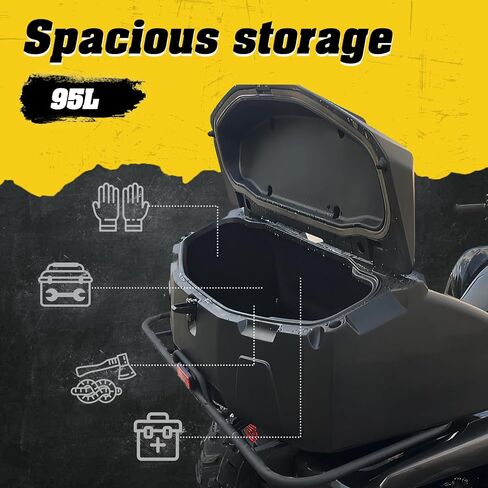 TCMT 96L ATV Rear Passenger Seat Rack Cargo Storage Helmet Trunk Box Luggage Black in Saudi Arabia