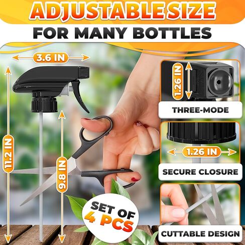 4 Pcs Spray Nozzle for Bottles - Spray Bottle Nozzle Replacement Spray Bottle Sprayer Nozzles Spray Bottle Tops Replacement Trigger Sprayer - Spray Bottle Replacement Sprayer Spray Tops for Bottles in Kuwait